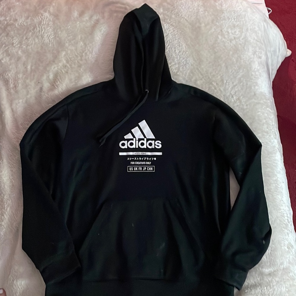black oversized adidas hoodie